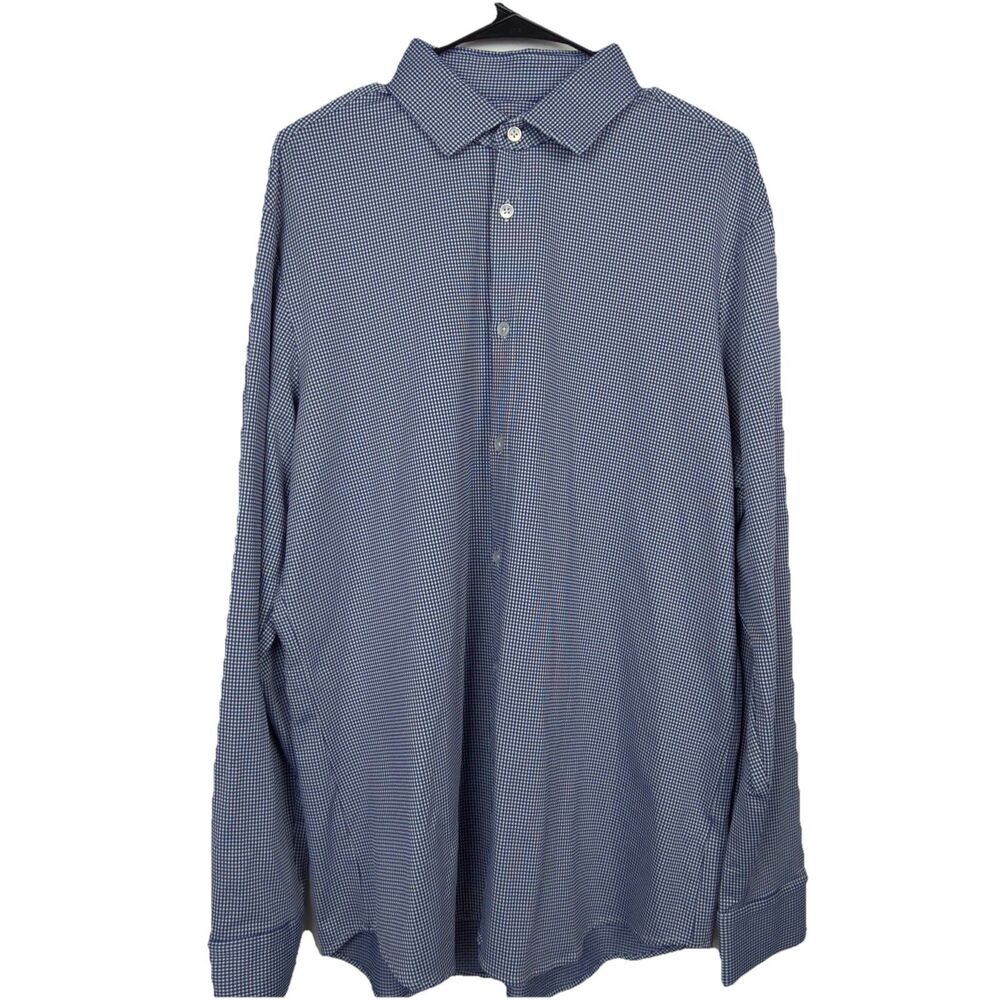 Mizzen+Main Spinnaker Shirt Men’s XL Trim Fit Polyester Nylon Blend Blue,White